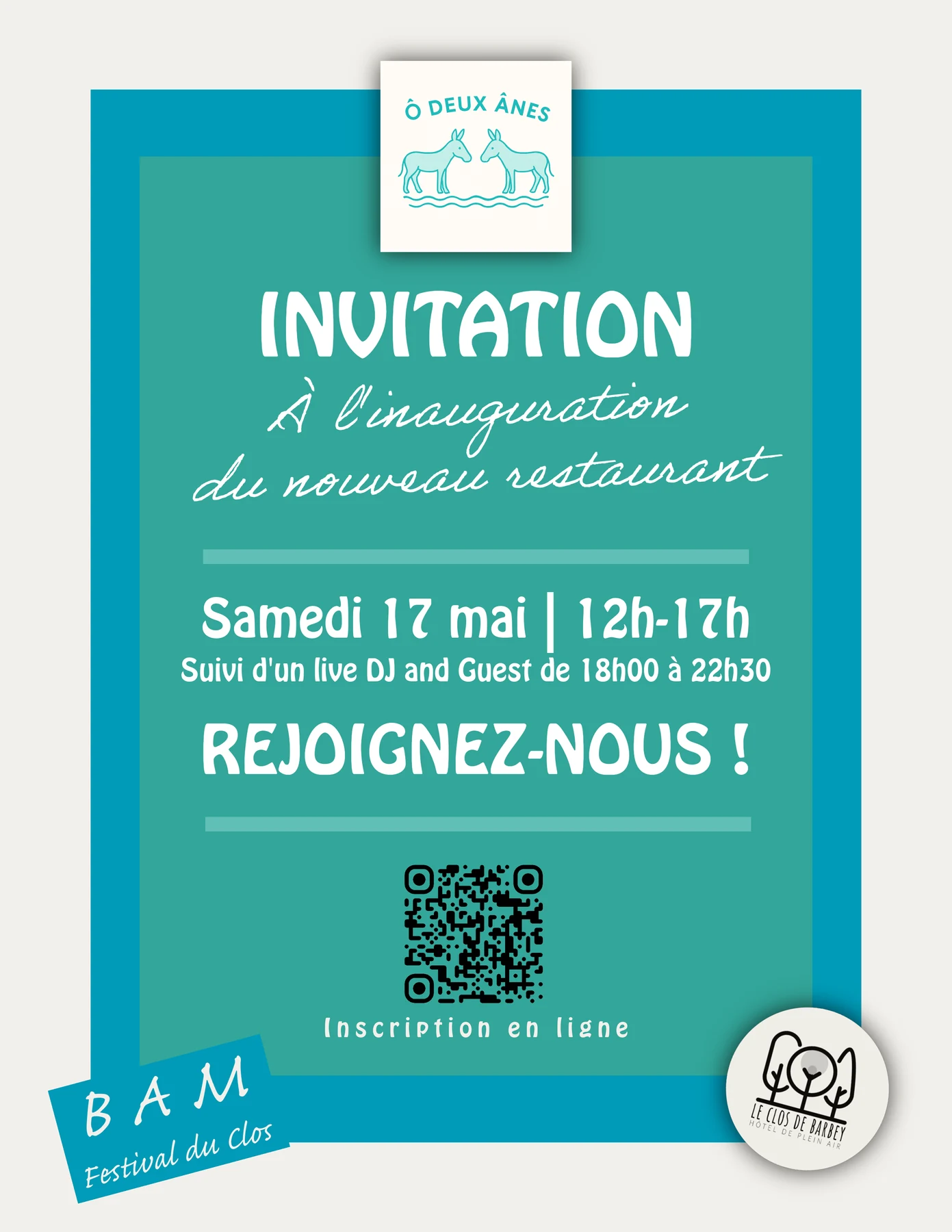 Inauguration du restaurant Ô Deux Ânes